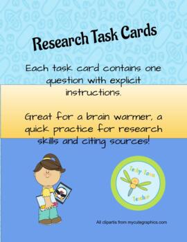 Preview of Research Task Cards