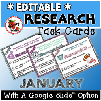 Preview of Research Task Cards for January
