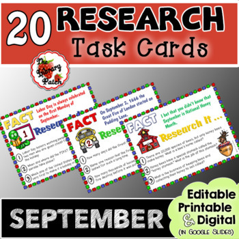 Preview of Research Task Cards for September