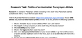 Research Task - Research an Australian Paralympian
