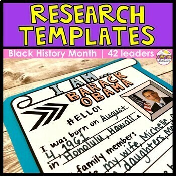 Preview of Black History Month Research Project Templates | Biography Report