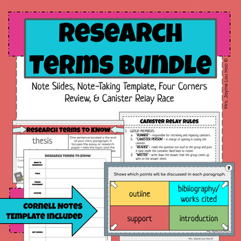 Preview of Research Terms Bundle