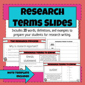 Preview of Research Terms Slides