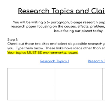 research paper topics claims