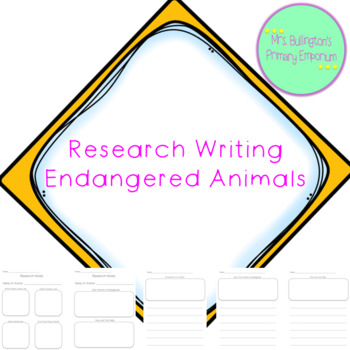 Preview of Research Writing Endangered Animals