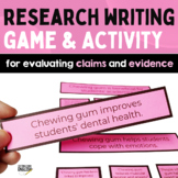 Research Writing Game and Activity for Evaluating Claims a