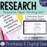 Informational Writing Graphic Organizer and Videos for Res