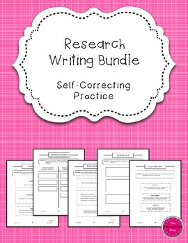 Preview of Research Writing Self-Correcting Center Work {Differentiated}