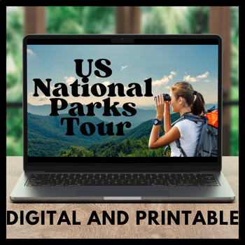 Preview of Research Writing: US National Parks Tour Guide Google Slides and Printable