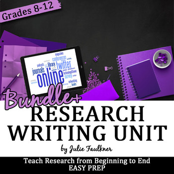 Preview of Research Writing Unit, Curriculum BUNDLE+