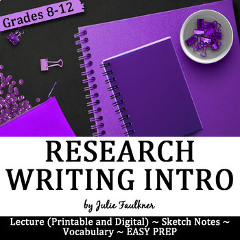 Preview of Research Writing Unit Introduction Lesson, Digital and Traditional