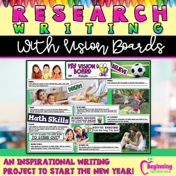 Preview of Research Writing with Vision Boards in 2nd and 3rd Grade