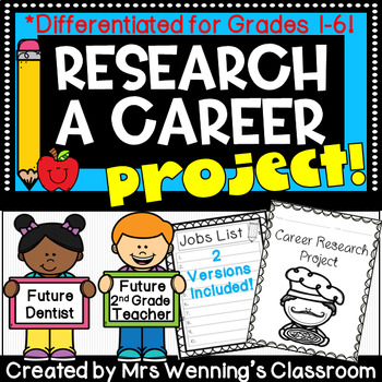 Preview of Research a Career or Job Project (Grades 1-6)! Differentiated!