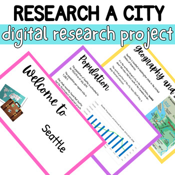 Preview of Research a City- A Fun and Engaging 6th, 7th, 8th Grade Research Project