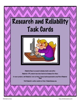 Preview of Research and Reliability Task Cards