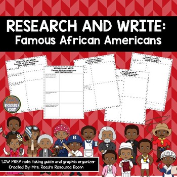 Preview of Research and Write: Famous African Americans | Black History Month