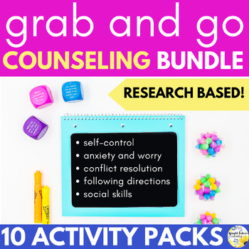 Preview of Grab-And-Go Research-Based School Counseling Lessons, Games, & Activities BUNDLE