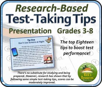 Preview of Test Taking Tips and Strategies to Raise Test Scores - Research Based