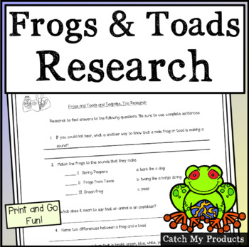 Preview of Researching Frogs and Toads