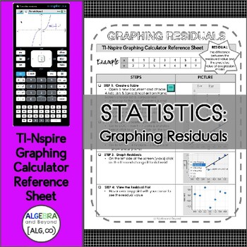 Preview of Residuals | Statistics | TI-Nspire Graphing Calculator Reference Sheet