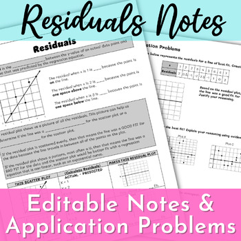 Preview of Residuals and Residual Plots for Regression Guided Notes