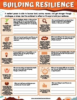 Preview of Resilience Coping Skills Worksheet-Trauma-Stress Management-PTSD-Adversity SEL