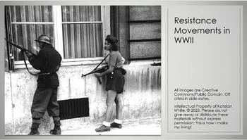 Preview of Resistance Movements of WW2: Slides and Reflection