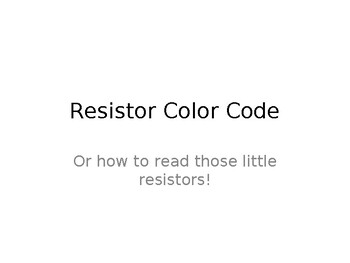 Preview of Resistor Color Code PowerPoint