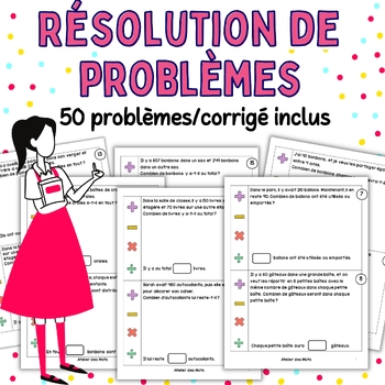 Preview of Résolution de problèmes 3e année / Math problems 3rd grade