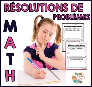 Preview of French Math Word Problems for core French (Numbers vary) Résolution de problèmes