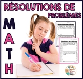 French Math Word Problems Worksheets (Numbers vary) Résolu