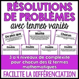 Résolutions de problèmes avec termes variés - French Math 