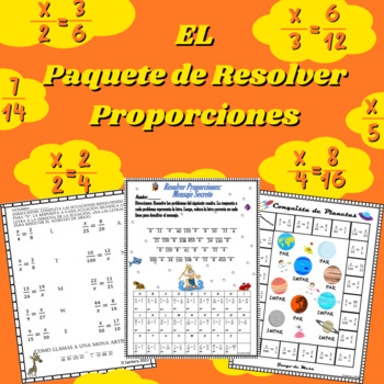 Preview of Resolver Proporciones: PAQUETE para Matemáticas de 6to/7mo/8vo Grado