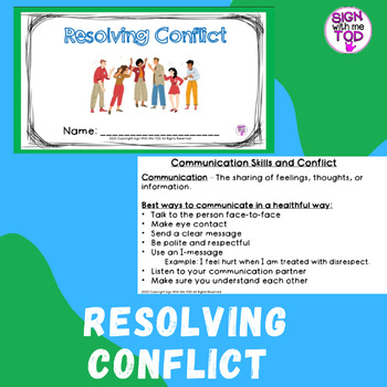 Preview of Resolving Conflict Adapted Notes