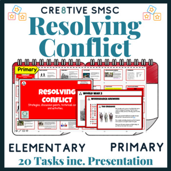 Preview of Resolving Conflict Elementary SEL Task Card Pack