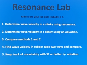 Preview of Resonance Lab: Slinky and Rubber Tube with instructions and key