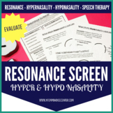 Resonance Screener Hypernasality Hyponasality for Speech Therapy