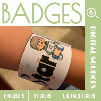 Preview of Digital Sources Achievement Badges, Bracelets & Digital Stickers