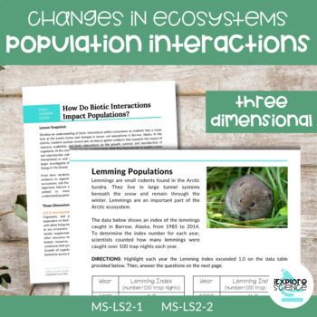 Resource Availability on Organisms and Populations Assessment (NGSS MS-LS2-1)