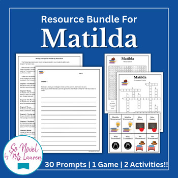 Resource Bundle For Matilda By Roald Dahl By So Novel By Ms Lauren