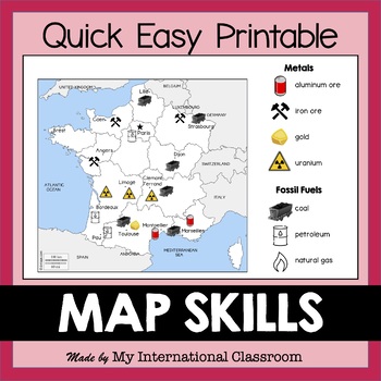 Preview of Resource Map Handout Quick Easy Map Skills