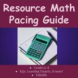 Resource Math Pacing Guide for Middle School Special Education