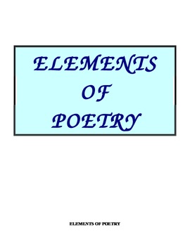 Preview of Elements of Poetry Interactive Student Note Sheet