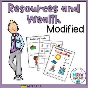 Preview of Resources and Wealth Modified Booklet Grade 7 Social