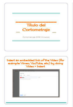Preview of Resources to work "Cortos" Short Movie talks, notes and quick writes.