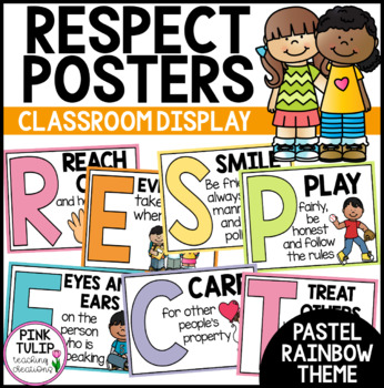 Preview of Respect Acrostic Poem Poster Set - Classroom Decor
