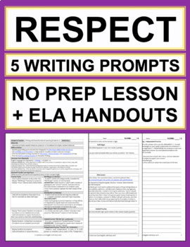 Preview of Respect Activities | 5 Writing Prompts