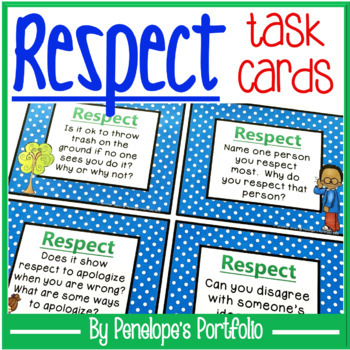 Preview of Respect Task Cards / Respectful Question Cards -Be Respectful (SEL)