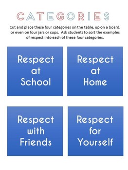 Respect Activity and Worksheet by Rachel the Counselor | TpT