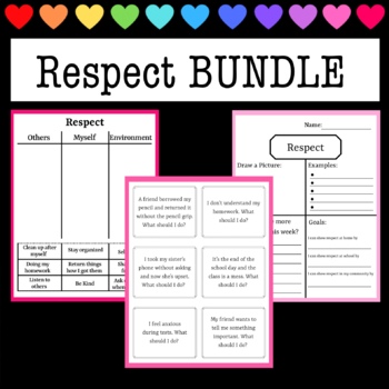 Preview of Respect BUNDLE - Sort , Scenario Cards , Reflection Worksheet